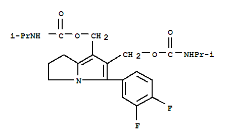 79787-26-1,[5-(3,4-difluorophenyl)-2,3-dihydro-1H-pyrrolizine-6,7-diyl]dimethanediyl bis(propan-2-ylcarbamate),NSC 305255