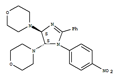 Morpholine,4,4'-[4,5-dihydro-1-(4-nitrophenyl)-2-phenyl-1H-imidazole-4,5-diyl]bis-, trans-(9CI)
