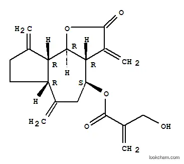 Molecular Structure of 81421-79-6 (2-Propenoic acid,2-(hydroxymethyl)-,(3aR,4S,6aR,9aR,9bR)-dodecahydro-3,6,9-tris(methylene)-2-oxoazuleno[4,5-b]furan-4-ylester)