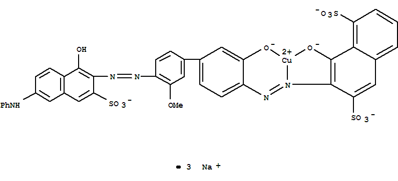 Cuprate(3-),[8-hydroxy-7-[[3-hydroxy-4'-[[1-hydroxy-6-(phenylamino)-3-sulfo-2-naphthalenyl]azo]-3'-methoxy[1,1'-biphenyl]-4-yl]azo]-1,6-naphthalenedisulfonato(5-)]-,trisodium (9CI)
