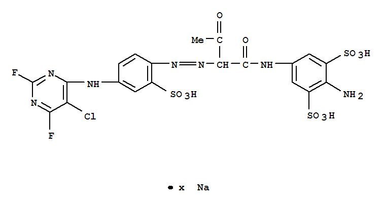 1,3-Benzenedisulfonicacid,2-amino-5-[[2-[2-[4-[(5-chloro-2,6-difluoro-4-pyrimidinyl)amino]-2-sulfophenyl]diazenyl]-1,3-dioxobutyl]amino]-,sodium salt (1: )