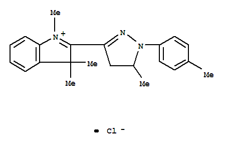 83968-96-1,2-[4,5-dihydro-5-methyl-1-(p-tolyl)-1H-pyrazol-3-yl]-1,3,3-trimethyl-3H-indolium chloride,3H-Indolium,2-[4,5-dihydro-5-methyl-1-(4-methylphenyl)-1H-pyrazol-3-yl]-1,3,3-trimethyl-,chloride (9CI)