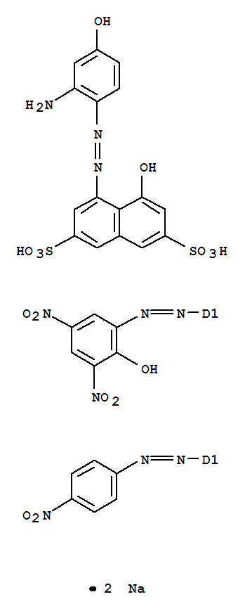 2,7-Naphthalenedisulfonicacid, 4-[2-(2-amino-4-hydroxyphenyl)diazenyl]-5-hydroxy-,mono[2-(2-hydroxy-3,5-dinitrophenyl)diazenyl] mono[2-(4-nitrophenyl)diazenyl] deriv.,sodium salt (1:2)