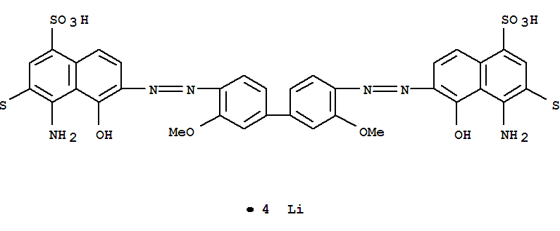 1,3-Naphthalenedisulfonicacid,6,6'-[(3,3'-dimethoxy[1,1'-biphenyl]-4,4'-diyl)bis(azo)]bis[4-amino-5-hydroxy-,tetralithium salt (9CI)