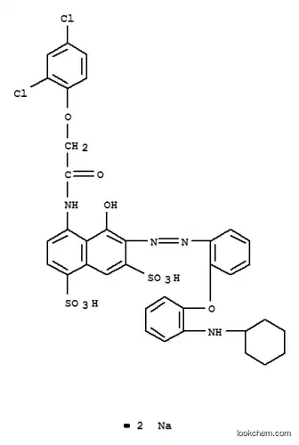 Molecular Structure of 85959-53-1 (disodium 6-[[2-[2-(cyclohexylamino)phenoxy]phenyl]azo]-4-[[(2,4-dichlorophenoxy)acetyl]amino]-5-hydroxynaphthalene-1,7-disulphonate)
