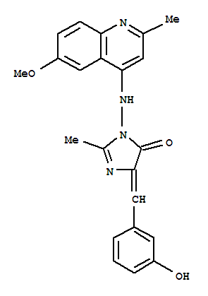 85986-79-4,4H-Imidazol-4-one, 3,5-dihydro-5-((3-hydroxyphenyl)methylene)-3-((6-me thoxy-2-methyl-4-quinolinyl)amino)-2-methyl-,