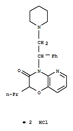 2H-Pyrido[3,2-b]-1,4-oxazin-3(4H)-one,4-[1-phenyl-2-(1-piperidinyl)ethyl]-2-propyl-, hydrochloride (1:2)