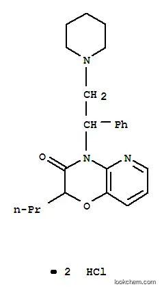 Molecular Structure of 88809-77-2 (2H-Pyrido[3,2-b]-1,4-oxazin-3(4H)-one,4-[1-phenyl-2-(1-piperidinyl)ethyl]-2-propyl-, hydrochloride (1:2))