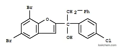 Molecular Structure of 89998-96-9 (1-(4-chlorophenyl)-1-(5,7-dibromo-1-benzofuran-2-yl)-2-phenylethanol)