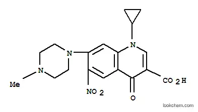 Molecular Structure of 93106-68-4 (3-Quinolinecarboxylicacid, 1-cyclopropyl-1,4-dihydro-7-(4-methyl-1-piperazinyl)-6-nitro-4-oxo-)