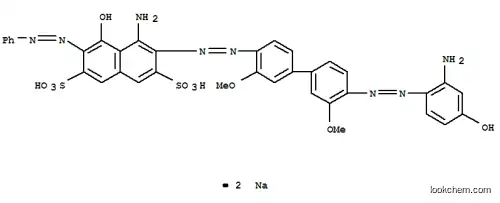Molecular Structure of 93857-57-9 (disodium 4-amino-3-[[4'-[(2-amino-4-hydroxyphenyl)azo]-3,3'-dimethoxy[1,1'-biphenyl]-4-yl]azo]-5-hydroxy-6-(phenylazo)naphthalene-2,7-disulphonate)