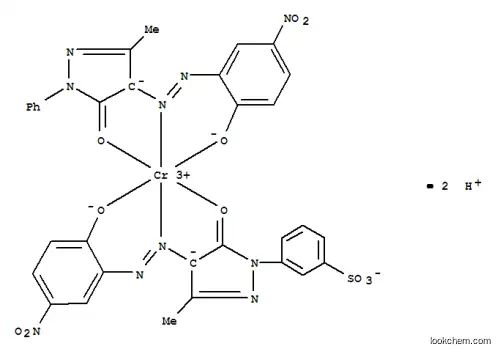 Molecular Structure of 93940-27-3 (Chromate(2-),[3-[4,5-dihydro-4-[(2-hydroxy-5-nitrophenyl)azo]-3-methyl-5-oxo-1H-pyrazol-1-yl]benzenesulfonato(3-)][2,4-dihydro-4-[(2-hydroxy-5-nitrophenyl)azo]-5-methyl-2-phenyl-3H-pyrazol-3-onato(2-)]-,dihydrogen (9CI))