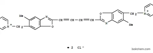 Molecular Structure of 93982-35-5 (1,1'-[1,3-butadiene-1,4-diylbis[(5-methyl-2,6-benzoxazolediyl)methylene]]dipyridinium dichloride)