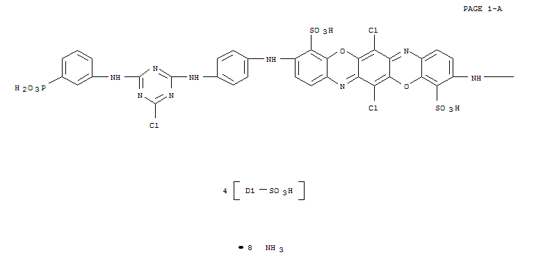 94086-61-0,octaammonium 6,13-dichloro-3,10-bis[[4-[[4-chloro-6-[(3-phosphonatophenyl)amino]-1,3,5-triazin-2-yl]amino]disulphonatophenyl]amino]triphenodioxazine-4,11-disulphonate,