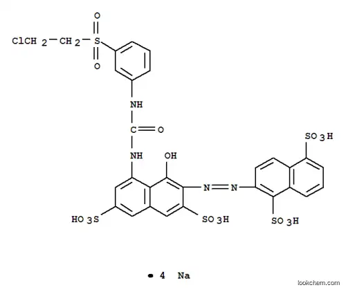 Molecular Structure of 94109-42-9 (tetrasodium 2-[[8-[[[[3-[(2-chloroethyl)sulphonyl]phenyl]amino]carbonyl]amino]-1-hydroxy-3,6-disulphonato-2-naphthyl]azo]naphthalene-1,5-disulphonate)