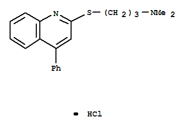 1-Propanamine, N, N-dimethyl-3-[(4-phenyl-2-quinolinyl)thio]-, hydrochloride (1:1)