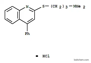 Molecular Structure of 97633-99-3 (N,N-dimethyl-3-[(4-phenylquinolin-2-yl)sulfanyl]propan-1-amine hydrochloride)