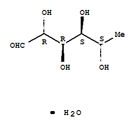 Molecular Structure of 10030-85-0 (L(+)-Rhamnose monohydrate)