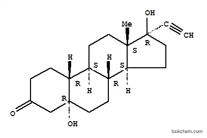 Molecular Structure of 101409-94-3 (5,17-dihydroxy-5,17,19-norpregn-20-yn-3-one)