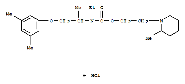 Carbamic acid,[2-(3,5-dimethylphenoxy)-1-methylethyl]ethyl-, 2-(2-methyl-1-piperidinyl)ethylester, monohydrochloride (9CI)