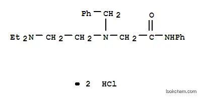 Molecular Structure of 101651-55-2 (2-(benzyl-(phenylcarbamoylmethyl)ammonio)ethyl-diethyl-azanium dichlor ide)