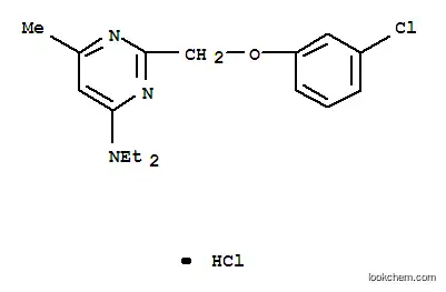 Pyrimidine, 2-((m-chlorophenoxy)methyl)-4-(diethylamino)-6-methyl-, hydrochloride