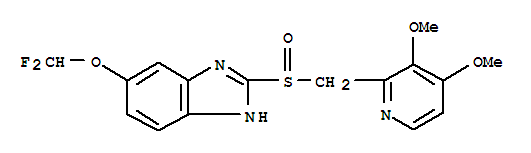 Molecular Structure of 102625-70-7 (1H-Benzimidazole,6-(difluoromethoxy)-2-[[(3,4-dimethoxy-2-pyridinyl)methyl]sulfinyl]-)
