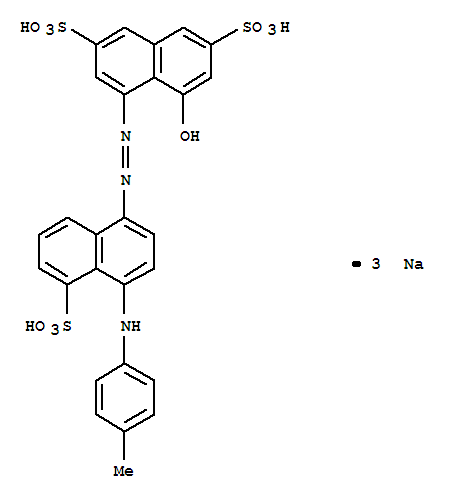 2,7-Naphthalenedisulfonicacid,4-hydroxy-5-[2-[4-[(4-methylphenyl)amino]-5-sulfo-1-naphthalenyl]diazenyl]-,sodium salt (1:3)