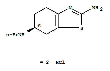 Molecular Structure of 104632-25-9 (2,6-Benzothiazolediamine,4,5,6,7-tetrahydro-N6-propyl-, hydrochloride (1:2), (6S)-)