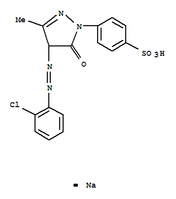 10566-47-9,sodium 4-[4-[(2-chlorophenyl)azo]-4,5-dihydro-3-methyl-5-oxo-1H-pyrazol-1-yl]benzenesulphonate,Benzenesulfonicacid, 4-[4-[(2-chlorophenyl)azo]-4,5-dihydro-3-methyl-5-oxo-1H-pyrazol-1-yl]-,sodium salt (9CI); Benzenesulfonic acid,p-[4-[(o-chlorophenyl)azo]-3-methyl-5-oxo-2-pyrazolin-1-yl]-, sodium salt(7CI,8CI)