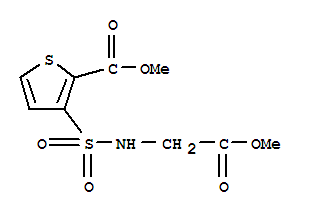 Molecular Structure of 106820-63-7 (2-Thiophenecarboxylicacid, 3-[[(2-methoxy-2-oxoethyl)amino]sulfonyl]-, methyl ester)