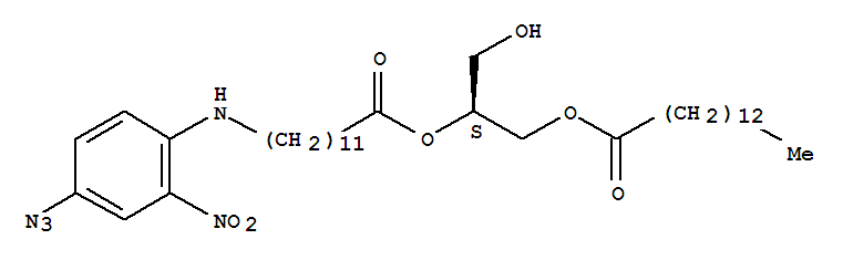 107141-10-6,2-(12-(N-(4-azido-2-nitrophenyl))aminododecanoyl)-1-myristoylglycerol,2-(12-(N-(4-azido-2-nitrophenyl))aminododecanoyl)-1-myristoylglycerol