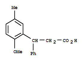 Molecular Structure of 109089-77-2 (3-(2-Methoxy-5-methylphenyl)-3-phenylpropanoic acid)