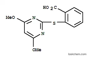 Molecular Structure of 110284-79-2 (2-[(4,6-DIMETHOXYPYRIMIDIN-2-YL)THIO]BENZOIC ACID)