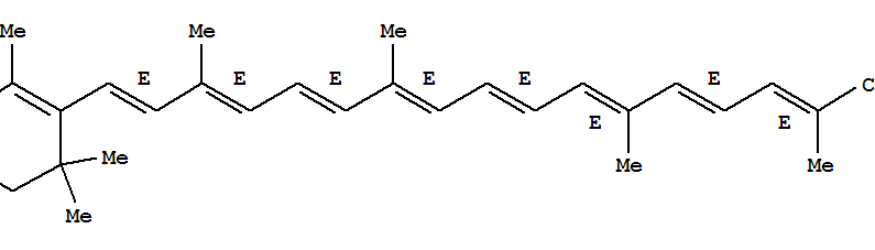 Molecular Structure of 1107-26-2 (2,4,6,8,10,12,14,16-Heptadecaoctaenal,2,6,11,15-tetramethyl-17-(2,6,6-trimethyl-1-cyclohexen-1-yl)-,(2E,4E,6E,8E,10E,12E,14E,16E)-)