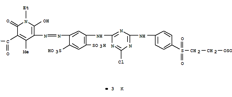 1,3-Benzenedisulfonicacid,4-[2-[5-(aminocarbonyl)-1-ethyl-1,6-dihydro-2-hydroxy-4-methyl-6-oxo-3-pyridinyl]diazenyl]-6-[[4-chloro-6-[[4-[[2-(sulfooxy)ethyl]sulfonyl]phenyl]amino]-1,3,5-triazin-2-yl]am