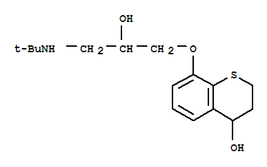 Molecular Structure of 111897-93-9 (2H-1-Benzothiopyran-4-ol,8-[3-[(1,1-dimethylethyl)amino]-2-hydroxypropoxy]-3,4-dihydro-)