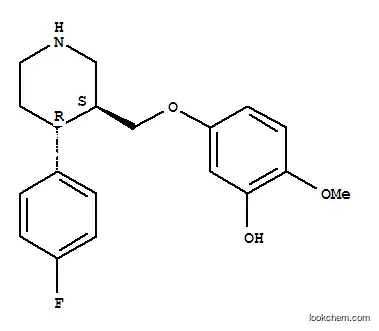 Molecular Structure of 112058-89-6 (4-(4-Fluorophenyl)-3-(4-methoxy-3-hydroxyphenoxymethyl)piperidine)