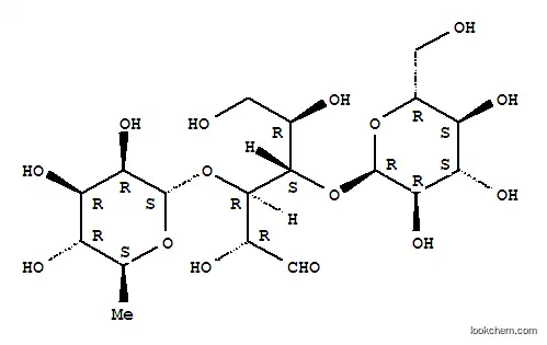 Molecular Structure of 114030-60-3 (3-O-rhamnopyranosyl-4-O-glucopyranosyl-galactopyranose)