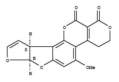 Molecular Structure of 1165-39-5 (1H,12H-Furo[3',2':4,5]furo[2,3-h]pyrano[3,4-c][1]benzopyran-1,12-dione,3,4,7a,10a-tetrahydro-5-methoxy-, (7aR,10aS)-)