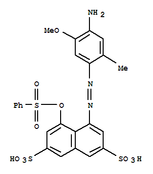 4-(4-amino-5-methoxy-2-methylphenyl)diazenyl-5-phenylsulfonyloxynaphthalene-2,7-disulfonic acid