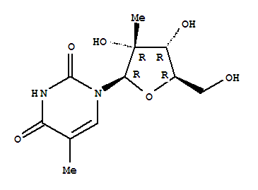 Molecular Structure of 119410-84-3 (Uridine,5-methyl-2'-C-methyl-)
