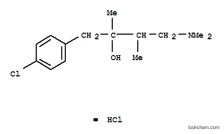 Molecular Structure of 1215-83-4 (p-chloro-alpha-[2-(dimethylamino)-1-methylethyl]-alpha-methylphenethyl alcohol hydrochloride)