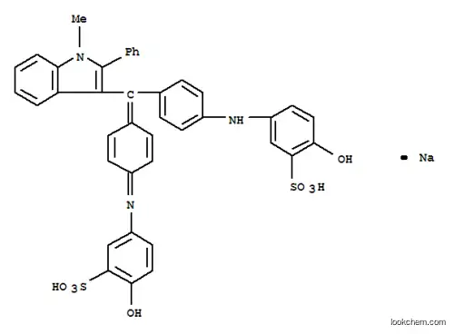 Molecular Structure of 12219-30-6 (sodium hydrogen -2-hydroxy-5-[[4-[[4-[(4-hydroxy-3-sulphonatophenyl)amino]phenyl](1-methyl-2-phenyl-1H-indol-3-yl)methylene]-2,5-cyclohexadien-1-ylidene]amino]benzenesulphonate)