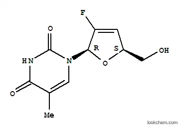 Molecular Structure of 122757-54-4 (3'-deoxy-2',3'-didehydro-2'fluorothymidine)