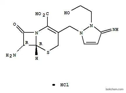 Molecular Structure of 122841-17-2 (7beta-Amino-3-[3-Amino-2-(2-Hydroxyethyl)-1-Pyrazolio]Methyl-3-Cephem-4-Carboxylate Hydrochloride)