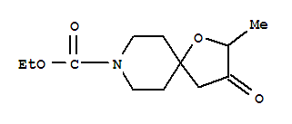 Molecular Structure of 123319-30-2 (1-Oxa-8-azaspiro[4.5]decane-8-carboxylicacid, 2-methyl-3-oxo-, ethyl ester)