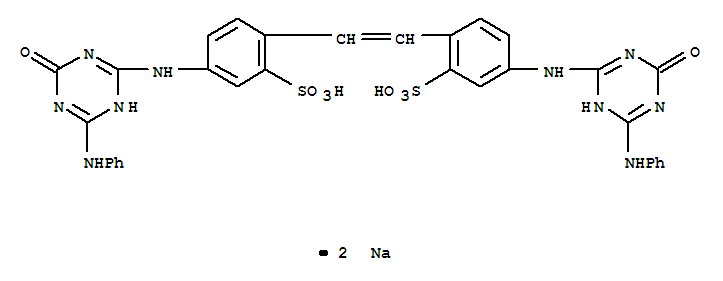 Benzenesulfonic acid,2,2'-(1,2-ethenediyl)bis[5-[[1,6-dihydro-6-oxo-4-(phenylamino)-1,3,5-triazin-2-yl]amino]-,sodium salt (1:2)