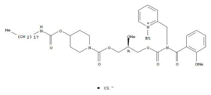 Pyridinium,1-ethyl-2-[[(2-methoxybenzoyl)[[(2R)-2-methoxy-3-[[[4-[[(octadecylamino)carbonyl]oxy]-1-piperidinyl]carbonyl]oxy]propoxy]carbonyl]amino]methyl]-,chloride (1:1)