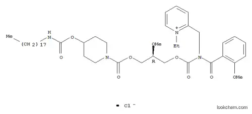 Molecular Structure of 128420-61-1 (1-Ethyl-2-[N-(2-methoxybenzoyl)-N-[2(R)-methoxy-3-[4-(octadecylcarbamoyloxy)piperidinocarbonyloxy]propyloxycarbonyl]aminomethyl]pyridinium chloride)